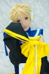 aka blonde_hair cosplay crossplay detached_sleeves headset kagamine_len kagamine_len_no_bousou_(vocaloid) school_swimsuit swimsuit vocaloid wand rating:Safe score:1 user:nil!