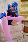 blue_hair buyara cosplay garter_belt gloves hair_ribbons headband jumper klan_klein macross macross_frontier military_uniform thighhighs twintails rating:Safe score:2 user:nil!