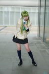 blazer blouse cc code_geass cosplay green_hair kanda_midori kneehighs miniskirt pleated_skirt school_uniform skirt tie twintails rating:Safe score:0 user:nil!