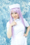 cosplay kudan_yu nurse nurse_cap nurse_uniform original purple_hair rating:Safe score:0 user:pixymisa