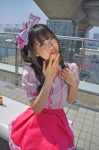 amaguri_irufu blouse cosplay crinoline hairbow idolmaster idolmaster_cinderella_girls miniskirt shimamura_uzuki skirt rating:Safe score:0 user:pixymisa