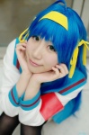 armband blue_hair cosplay hairband hair_ribbons izumi_konata lucky_star pantyhose pleated_skirt sailor_uniform saki school_uniform skirt suzumiya_haruhi suzumiya_haruhi_no_yuuutsu thighhighs rating:Safe score:0 user:nil!