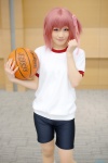 basketball bike_shorts cosplay ema gym_uniform hair_ribbon minato_tomoka pink_hair ro-kyu-bu! shorts side_ponytail socks tshirt rating:Safe score:0 user:pixymisa