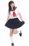 kneesocks pleated_skirt sailor_uniform school_uniform skirt skirt_lift yoshikawa_ayano rating:Safe score:1 user:nil!