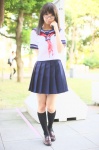 cosplay glasses ichigo_100 kneesocks pleated_skirt rinami sailor_uniform school_uniform skirt toujou_aya rating:Safe score:3 user:nil!
