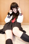 cosplay glasses kneesocks nachiko original pleated_skirt sailor_uniform school_uniform skirt rating:Safe score:1 user:nil!