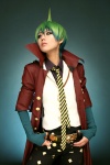 amaimon ao_no_exorcist coat cosplay green_hair kim_tai_sik pantyhose shorts tasha tie rating:Safe score:1 user:DarkSSA