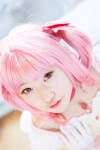 choker cosplay dress gloves hairbow kaname_madoka kujyou_konegi pink_hair puella_magi_madoka_magica red_eyes twintails rating:Safe score:0 user:pixymisa