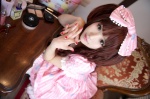 brown_eyes cosplay dress hairbow kannazuki_nozomi original red_hair twintails rating:Safe score:2 user:pixymisa