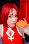 cosplay detached_sleeves dress hairbow kobayakawa_saiko pantyhose puella_magi_madoka_magica red_hair sakura_kyouko rating:Safe score:0 user:nil!