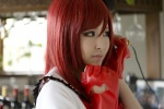 blouse cosplay fingerless_gloves love_live!_school_idol_project na-san nishikino_maki pinky red_hair suspenders top_hat rating:Safe score:0 user:nil!