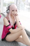 babydoll cosplay headphones nitro_super_sonic panties pantyhose pink_hair sheer_legwear shion_akira super_soniko rating:Safe score:3 user:nil!