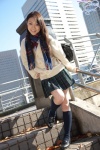 blouse bookbag cardigan costume hoshino_tomoyo kneesocks pleated_skirt scarf school_uniform skirt rating:Safe score:0 user:nil!
