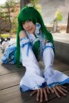 cosplay detached_sleeves green_hair kochiya_sanae lenfried miniskirt skirt socks touhou rating:Safe score:0 user:nil!