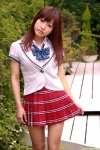 blazer blouse costume dgc_0755 fukunaga_megumi pleated_skirt school_uniform skirt skirt_lift rating:Safe score:0 user:nil!