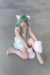 animal_ears boots camisole cat_ears cosplay enacat_(white_version) enako green_hair original paw_gloves skirt rating:Safe score:1 user:nil!