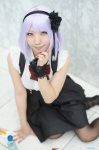 black_legwear blouse cosplay dagashi_kashi hairband jumper pantyhose purple_hair shidare_hotaru shirayuki_nao rating:Safe score:0 user:nil!