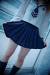 aya_(iii) blouse cosplay kneehighs original pleated_skirt sailor_uniform school_uniform skirt skirt_lift tie twintails rating:Safe score:0 user:pixymisa