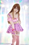 aikatsu! cosplay croptop miniskirt pink_legwear shaa shibuki_ran skirt tank_top thighhighs zettai_ryouiki rating:Safe score:1 user:nil!