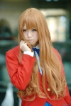 aisaka_taiga blazer blonde_hair blouse cosplay harumiya_yun pleated_skirt ribbon_tie skirt toradora! rating:Safe score:1 user:pixymisa