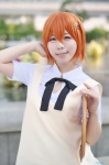 apron blouse cosplay inami_mahiru orange_hair ruton school_uniform working!! rating:Safe score:1 user:nil!