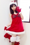 bow dress gloves koyomi santa_costume stocking_cap thighhighs zettai_ryouiki rating:Safe score:0 user:pixymisa