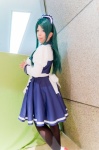 apron black_legwear cosplay green_hair hairband kaoru_sato maid maid_uniform pantyhose ribbon_tie suzumiya_haruhi_no_yuuutsu tsuruya rating:Safe score:0 user:pixymisa