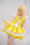 amatsuka_miyu blonde_hair blouse boots cosplay cure_peace hairband kise_yayoi pleated_skirt ponytail pretty_cure shorts skirt skirt_lift smile_precure! rating:Safe score:1 user:nil!