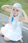 ano_hi_mita_hana_no_namae_wo_bokutachi_wa_mada_shiranai barefoot cosplay dress honma_meiko silver_hair yuyu rating:Safe score:1 user:nil!