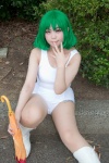 boots cosplay green_hair kazami_yuuka kouwaaiki pantyhose swimsuit touhou umbrella rating:Safe score:1 user:pixymisa