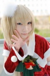blonde_hair cosplay detached_sleeves dress hazuki_minami original santa_costume side_ponytail rating:Safe score:0 user:nil!