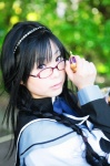 akatsuki_ayumi akemi_homura blouse cosplay glasses hairband puella_magi_madoka_magica twin_braids rating:Safe score:0 user:nil!