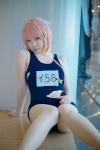 ahoge cosplay hairclip i-58_(kantai_collection) kantai_collection kukku one-piece_swimsuit pantyhose pink_hair school_swimsuit sheer_legwear swimsuit torn_clothes rating:Safe score:0 user:nil!