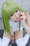 cc code_geass cosplay croptop green_hair pantyhose shirayuki_himeno shorts thighhighs rating:Safe score:1 user:nil!