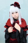 bows cosplay dress hat k kushina_anna red_eyes uriu white_hair rating:Safe score:1 user:pixymisa