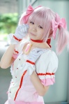 aihara_sakuto choker cosplay dress gloves hairbows kaname_madoka pink_hair puella_magi_madoka_magica twintails rating:Safe score:0 user:nil!