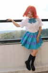 blouse cosplay higurashi_ran kneesocks love_live!_school_idol_project m_vol.1 nishikino_maki pleated_skirt red_hair school_uniform skirt rating:Safe score:1 user:nil!