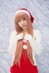 cardigan dress mei pink_hair santa_costume stocking_cap rating:Safe score:0 user:pixymisa