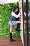 blouse bookbag jouno_sae kneesocks pleated_skirt school_uniform skirt sweater_vest rating:Safe score:0 user:nil!