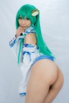 ass blouse bottomless cosplay detached_sleeves green_hair kochiya_sanae lenfried open_clothes touhou rating:Questionable score:10 user:nil!