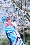 blouse cosplay dress fan kisaki_yune pink_hair saigyouji_yuyuko touhou rating:Safe score:1 user:nil!