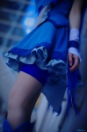 aoki_reika blue_hair boots cosplay cure_beauty detached_sleeves dress hairband makise_anji pantyhose pretty_cure shorts smile_precure! rating:Safe score:1 user:nil!