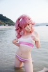 anya_alstreim beach code_geass cosplay croptop hairband ocean panties pink_hair striped tatsuki wet rating:Safe score:2 user:nil!