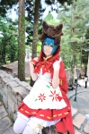 apron aqua_hair bear_hat colorful_pop_star!! cosplay dress haruka hatsune_miku hood thighhighs twintails white_legwear zettai_ryouiki rating:Safe score:0 user:nil!