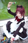 apron cosplay dress hairbow maid maid_uniform puella_magi_madoka_magica red_hair rei_(ii) sakura_kyouko thighhighs rating:Safe score:1 user:nil!