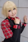 belts blonde_hair boots cosplay moeka plaid rin_(togainu_no_chi) shorts togainu_no_chi rating:Safe score:1 user:nil!