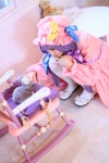 amatsuka_miyu cosplay dress hat patchouli_knowledge purple_hair robe stuffed_animal thighhighs touhou rating:Safe score:0 user:nil!