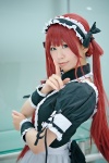 airi apron bowtie cosplay dress hairband hairbows itsuki_akira queen's_blade red_hair twintails wristband rating:Safe score:0 user:pixymisa