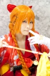 bows cosplay croptop elbow_gloves gloves hairbow hair_ribbons katana mitsuki_(ii) orange_hair original sword twin_braids yukata rating:Safe score:0 user:pixymisa