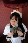 apron chiyoko_3 chocoball cleavage cosplay dress glasses hairband maid maid_uniform original rating:Safe score:1 user:nil!